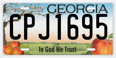 GA license plate CPJ1695