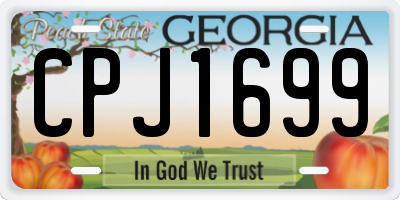 GA license plate CPJ1699
