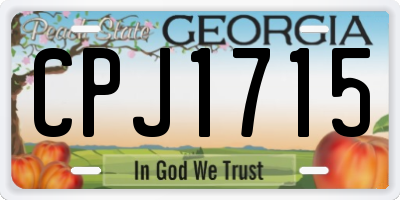 GA license plate CPJ1715