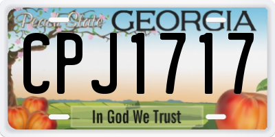 GA license plate CPJ1717