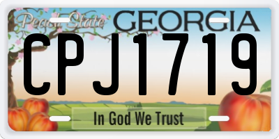 GA license plate CPJ1719