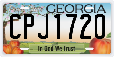 GA license plate CPJ1720