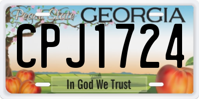 GA license plate CPJ1724