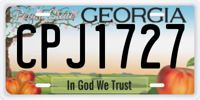 GA license plate CPJ1727