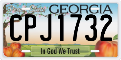 GA license plate CPJ1732