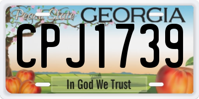 GA license plate CPJ1739