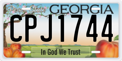 GA license plate CPJ1744