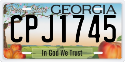 GA license plate CPJ1745