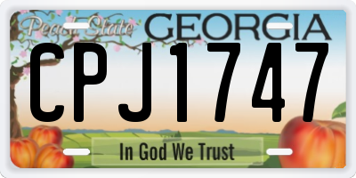GA license plate CPJ1747