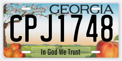 GA license plate CPJ1748