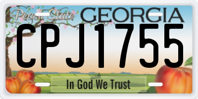GA license plate CPJ1755