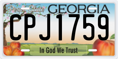 GA license plate CPJ1759