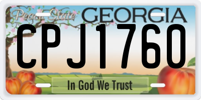 GA license plate CPJ1760