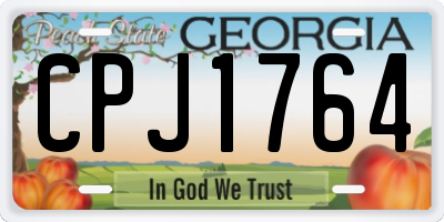 GA license plate CPJ1764
