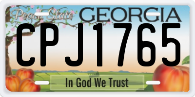 GA license plate CPJ1765