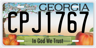 GA license plate CPJ1767