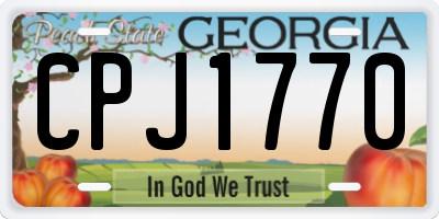 GA license plate CPJ1770