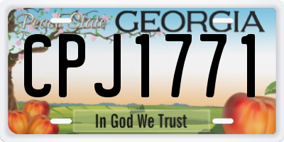 GA license plate CPJ1771