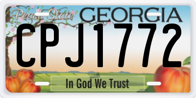 GA license plate CPJ1772