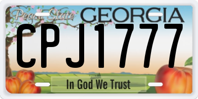 GA license plate CPJ1777