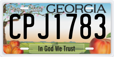 GA license plate CPJ1783
