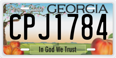 GA license plate CPJ1784