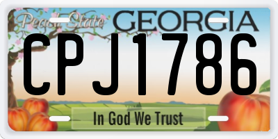 GA license plate CPJ1786