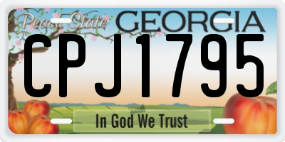 GA license plate CPJ1795
