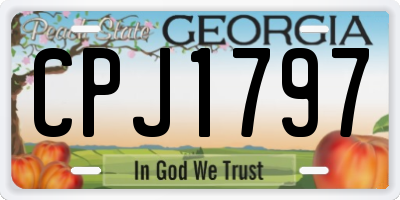 GA license plate CPJ1797