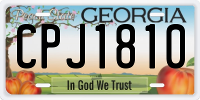 GA license plate CPJ1810