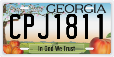 GA license plate CPJ1811