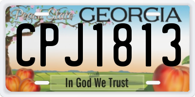 GA license plate CPJ1813