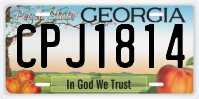 GA license plate CPJ1814