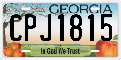 GA license plate CPJ1815