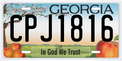 GA license plate CPJ1816