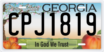 GA license plate CPJ1819