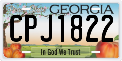 GA license plate CPJ1822