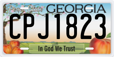 GA license plate CPJ1823