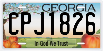 GA license plate CPJ1826