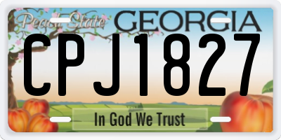 GA license plate CPJ1827
