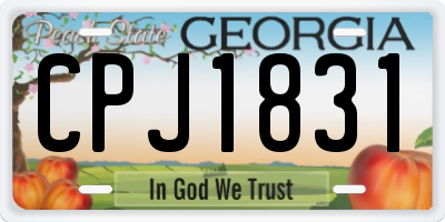 GA license plate CPJ1831