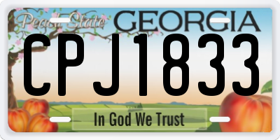 GA license plate CPJ1833