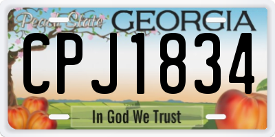 GA license plate CPJ1834