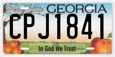 GA license plate CPJ1841