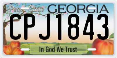 GA license plate CPJ1843