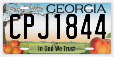 GA license plate CPJ1844