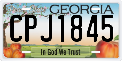 GA license plate CPJ1845