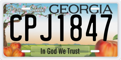 GA license plate CPJ1847