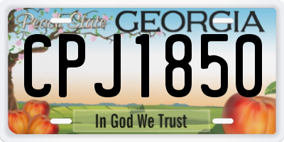 GA license plate CPJ1850