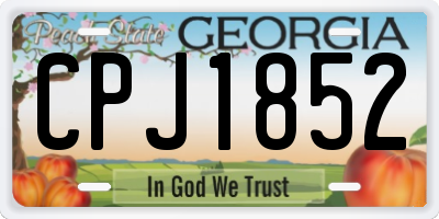 GA license plate CPJ1852